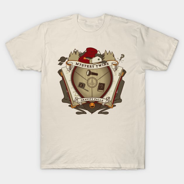 Mystery Twins Crest T-Shirt by FOUREYEDESIGN